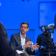 Alphabet CEO Sundar Pichai gestures during a session with World Economic Forum (WEF) in Davos, on January 22, 2020.